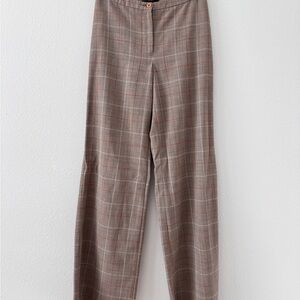 Plaid Wide-Leg Trousers
